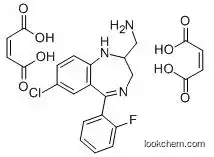 Molecular Structure of 59469-29-3 (2-Aminomethyl-7-chloro-2,3-dihydro-5-(2-fluorophenyl)-1H-1,4-benzodiazepine dimaleate)